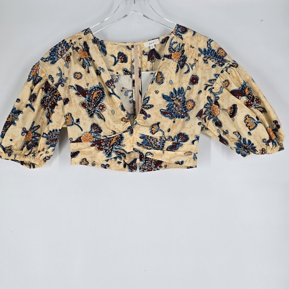 A.L.C. Rylan Printed Puff Sleeve Crop Top NEW Size 6 - Picture 1 of 8